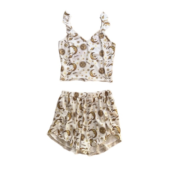 ROMWE Other - SUN, MOON, & STARS PRINT LIGHTWEIGHT PAJAMA SET • SIZE S • NWT